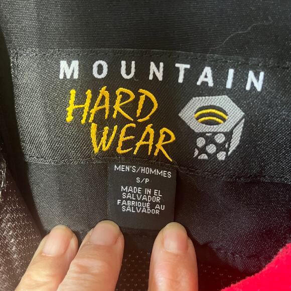 Mountain Hardwear Jacket Mens Gore Windstopper Fleece Black Red Full Zip Rain S - Picture 6 of 8